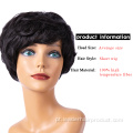 Peruca feminina curta encaracolada sintética Bob Cut Pixie